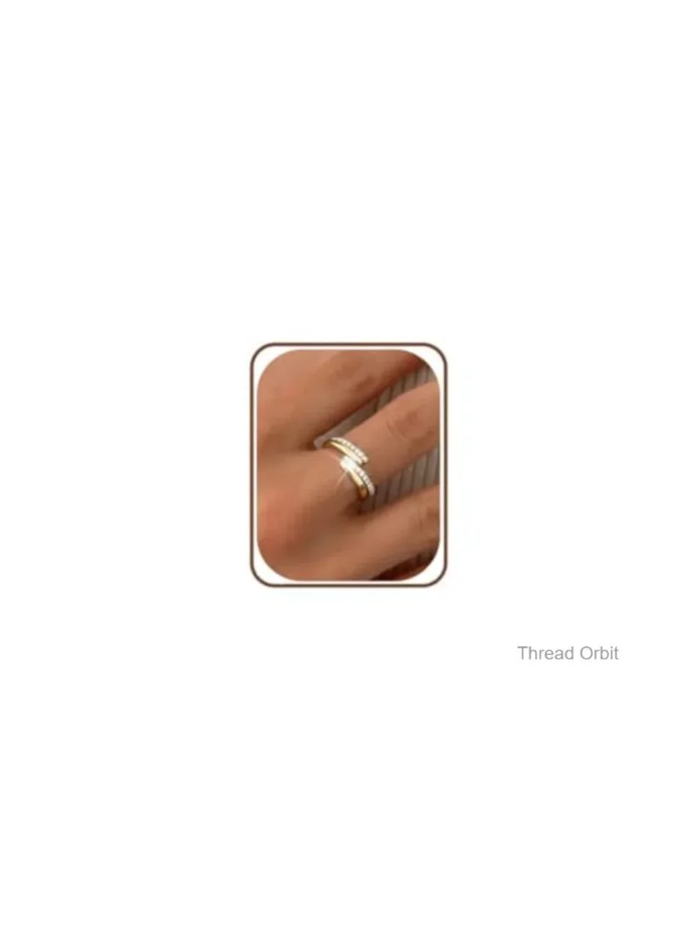 2 Piece 14K Gold Plated Stackable Rings Set Adjustable Cubic Zirconia Wedding